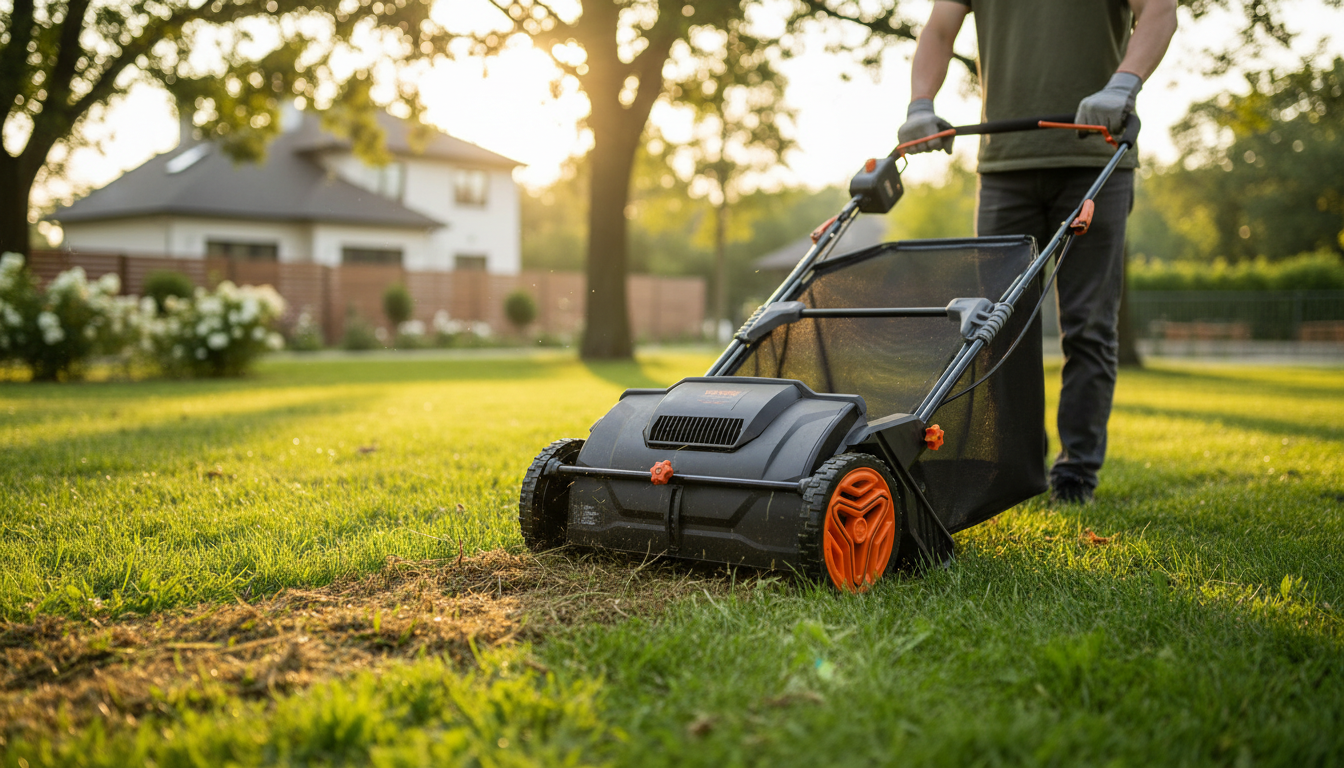 21-Inch Push Lawn Sweeper: Hopper Bag Leaf Pickup