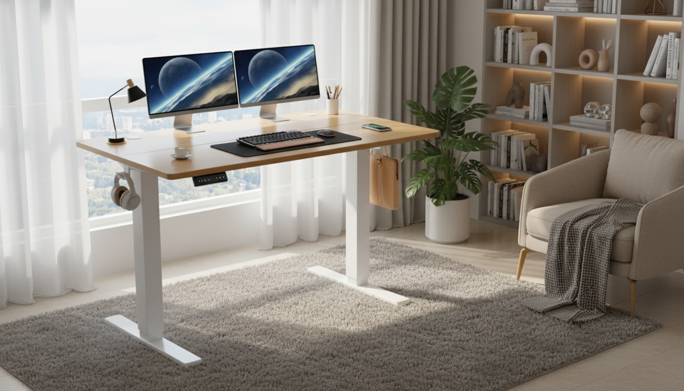 40x24 Electric Standing Desk: Compact Sit-Stand Setup